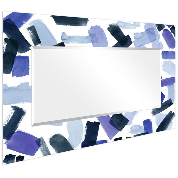 Cerulean Strokes Blue 72 x 36-Inch Rectangular Beveled Floor Mirror, image 4