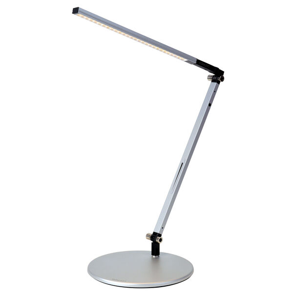 Z-Bar Silver Warm Light LED Solo Mini Desk Lamp with Two-Piece Desk Clamp, image 1