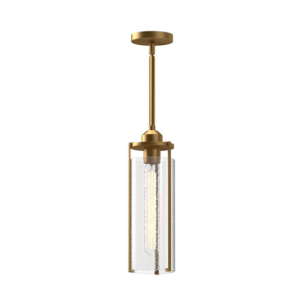 Belmont Aged Gold Three-Light Mini Pendant with Clear Water Glass, image 1