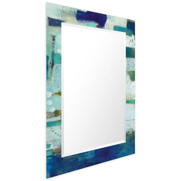 Crore Blue 40 x 30-Inch Rectangular Beveled Wall Mirror, image 2
