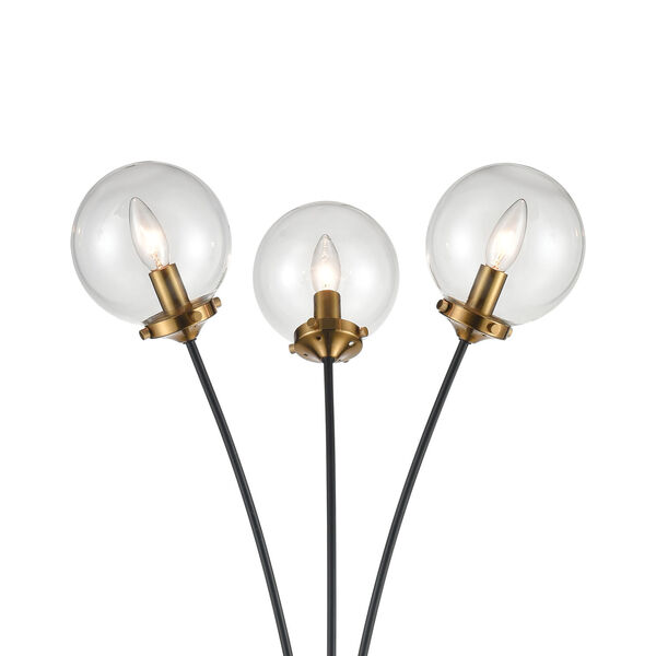 Boudreaux Burnished Brass with Matte Black Three-Light LED Floor Lamp, image 3
