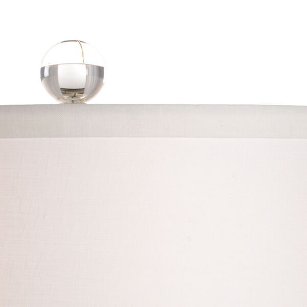 Pam Cain White Glaze and Clear One-Light Ceramic Table Lamp, image 3