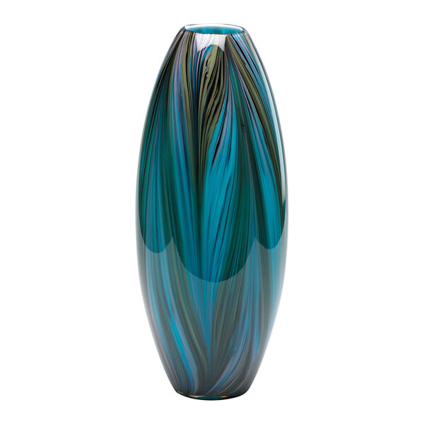 Blue Peacock Feather Vase, image 1
