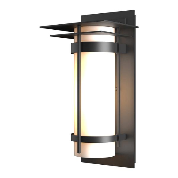 Banded Coastal Black One-Light Outdoor Sconce with Top Plate, image 1