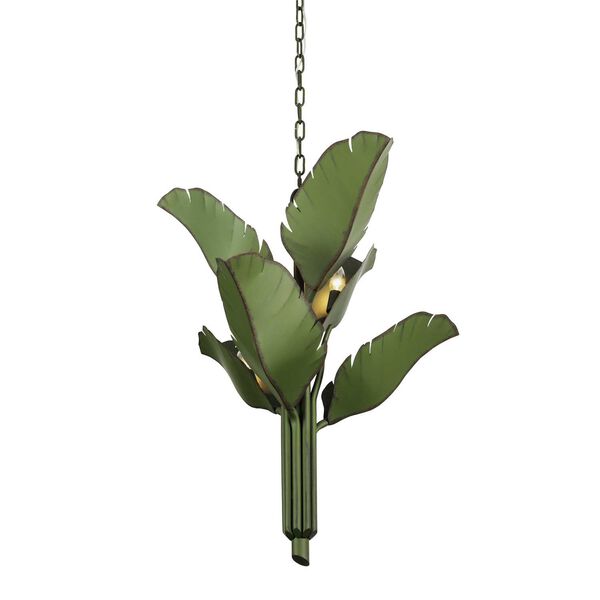 Banana Leaf Green Six-Light Chandelier, image 4