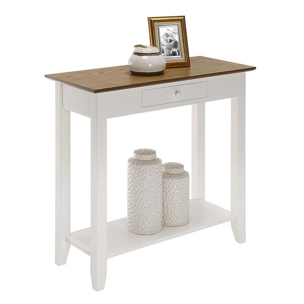American Heritage Driftwood White One-Drawer Hall Table with Shelf, image 3