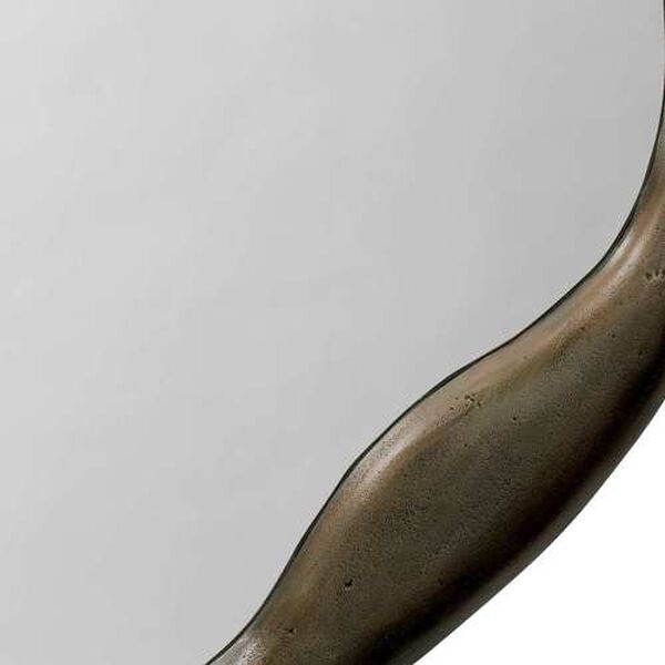Organic Antique Brass Round Mirror, image 5