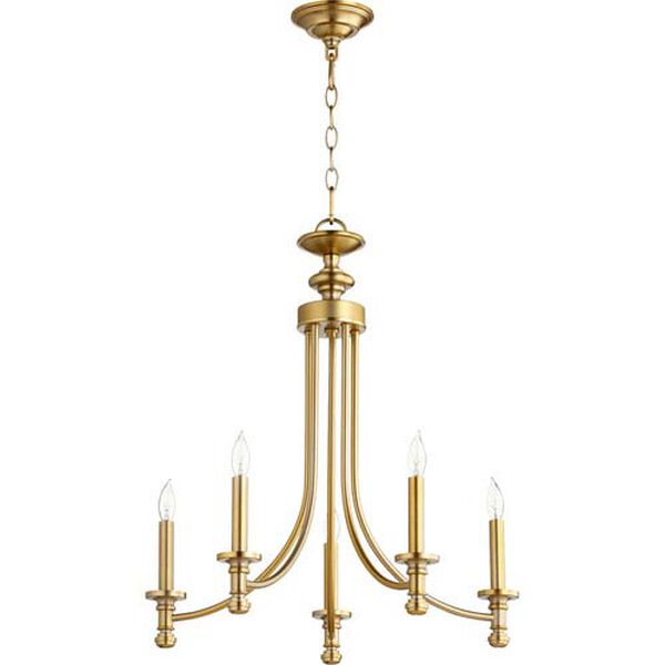 Atherton Aged Brass 22-Inch Five-Light Chandelier, image 1
