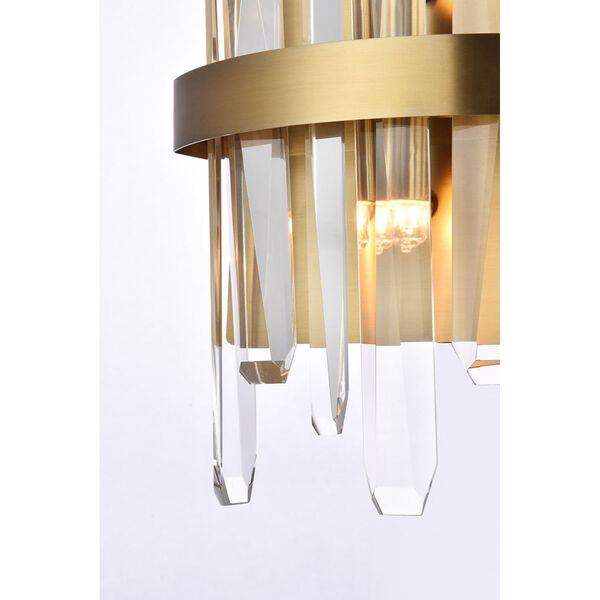 Serena Satin Gold and Clear Four-Inch Crystal Bath Sconce, image 4
