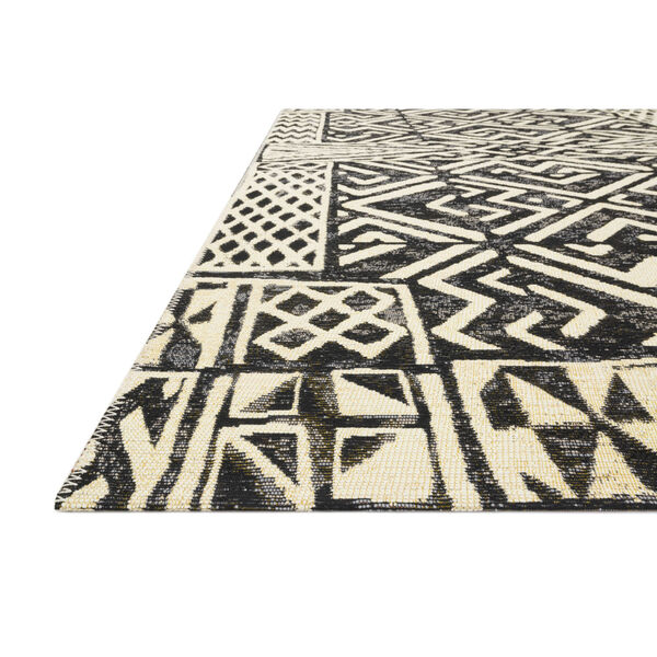 Mika Ivory and Black 6 Ft. 7 In. x 9 Ft. 4 In. Power Loomed Rug, image 2