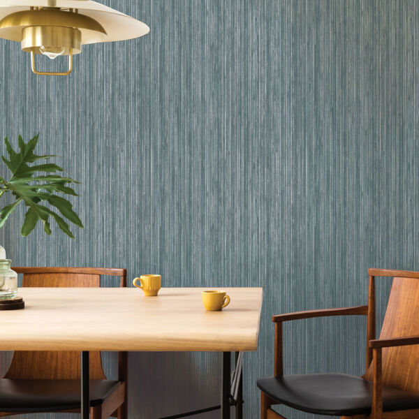 Grasscloth Chambray Peel and Stick Wallpaper, image 3