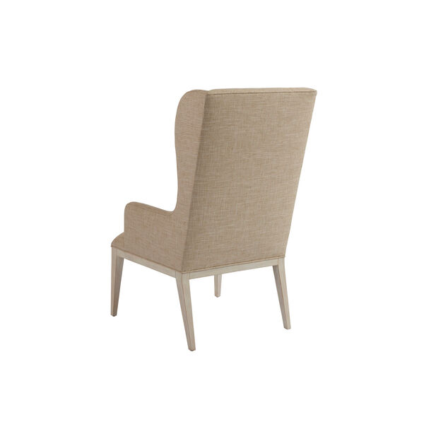 Newport Beige and White Seacliff Upholstered Host Wing Chair, image 2