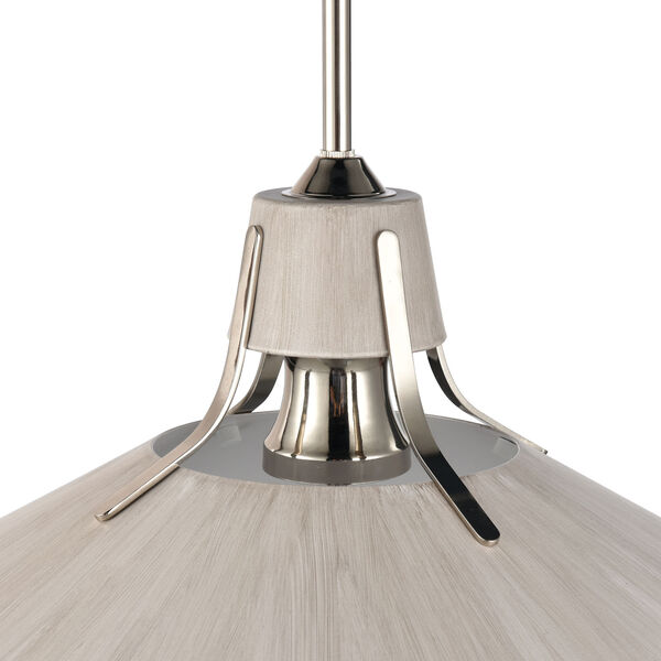 Danique Sunbleached Oak and Polished Nickel One-Light Pendant, image 3