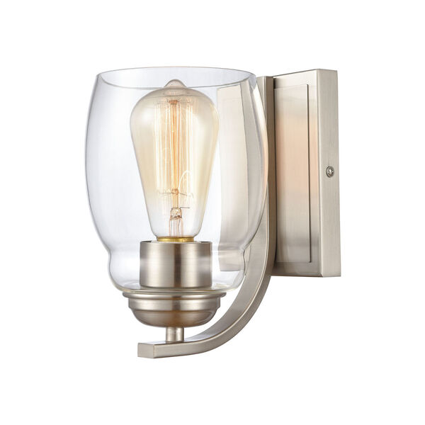 Calistoga Silver Brushed Nickel One-Light Wall Sconce, image 1