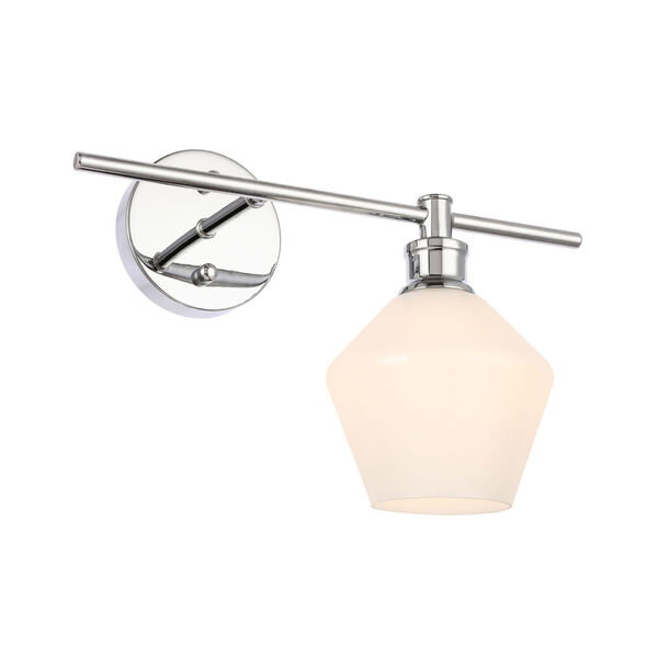 Gene Chrome One-Light Bath Vanity with Frosted White Glass, image 4