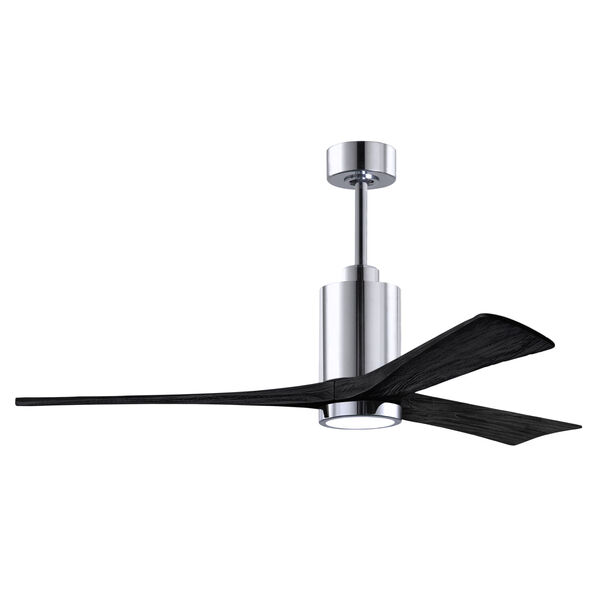 Patricia-3 Polished Chrome and Matte Black 60-Inch Ceiling Fan with LED Light Kit, image 3
