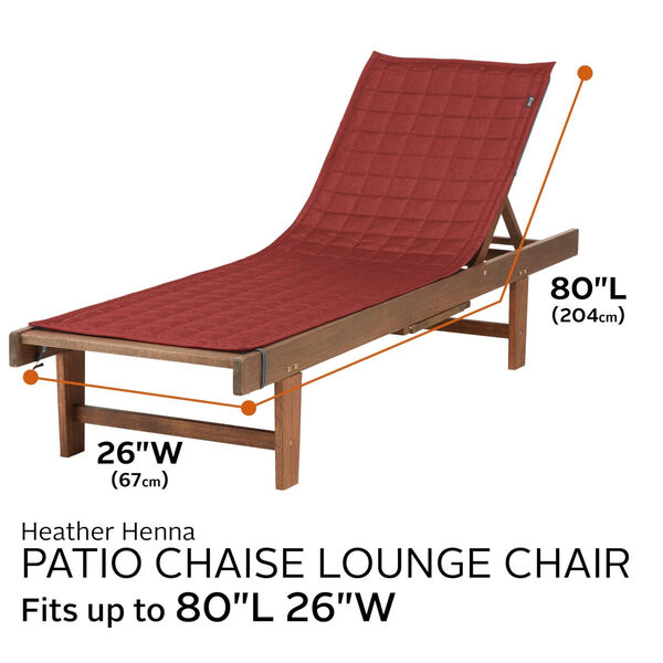 Oak Heather Henna Patio Chaise Lounge Cover, image 4
