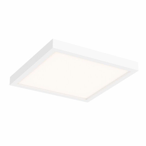 White 10-Inch Sqaure Indoor Outdoor LED Flush Mount, image 1