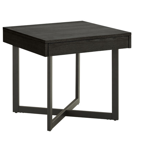 Hunter Black End Table with One Drawer, image 1