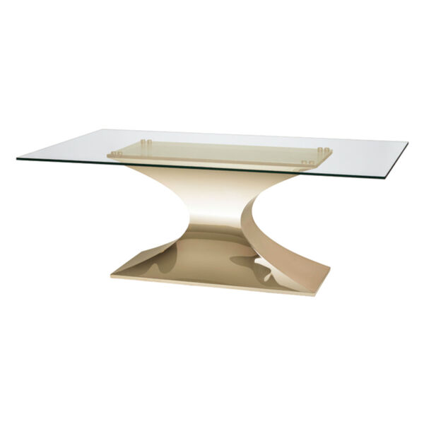 Praetorian Clear and Gold Dining Table, image 1