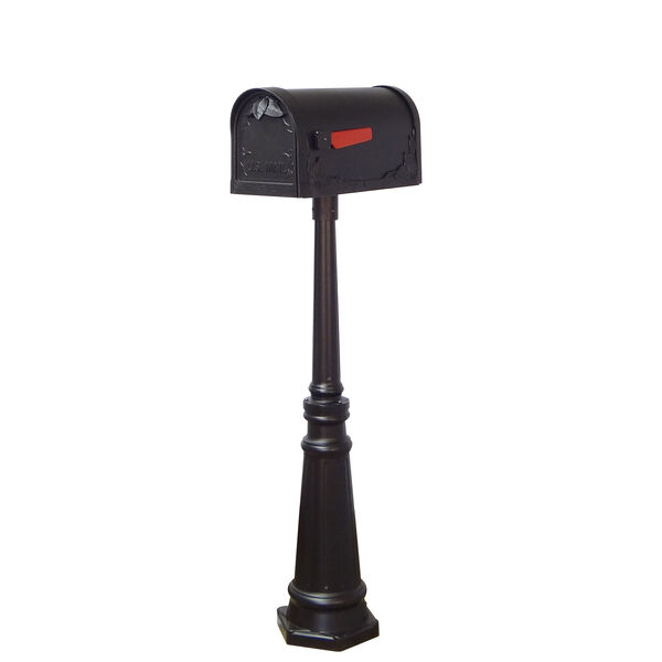 Floral Curbside Mailbox, Locking Insert and Tacoma Mailbox Post in Black, image 2