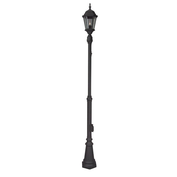 Pad Mounts Matte Black Burial Post with Photocell, image 1