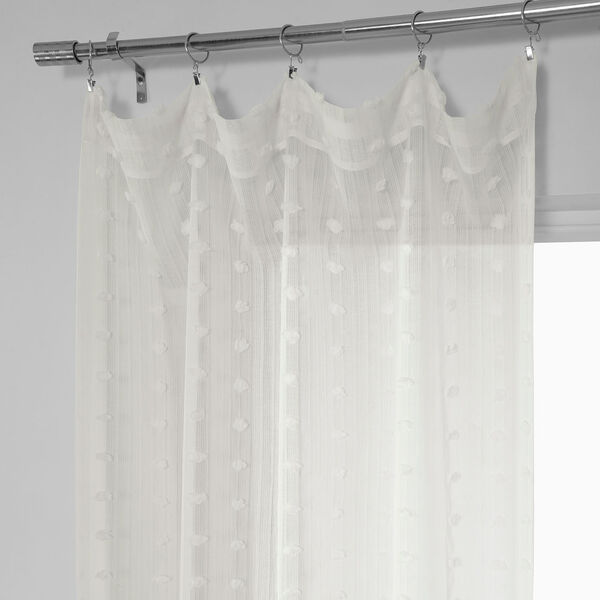 White Dot Patterned Faux Linen Single Panel Curtain 50 x 108, image 4