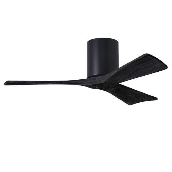 Irene-3H Matte Black 42-Inch Outdoor Flush Mount Ceiling Fan with Matte Black Blades, image 3