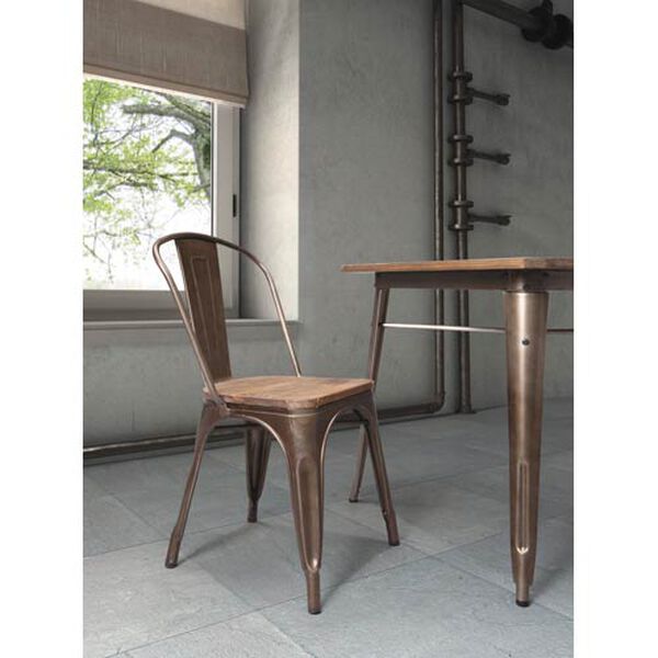 Elio Steel and Wood Side Chair, Set of Two, image 5