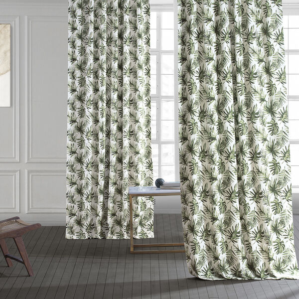 Artemis Olive Green Printed Cotton Single Panel Curtain – SAMPLE SWATCH ONLY, image 2