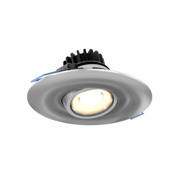 Satin Gray Four-Inch Round Recessed LED Gimbal Light with Adjustable Color Temperature, image 1