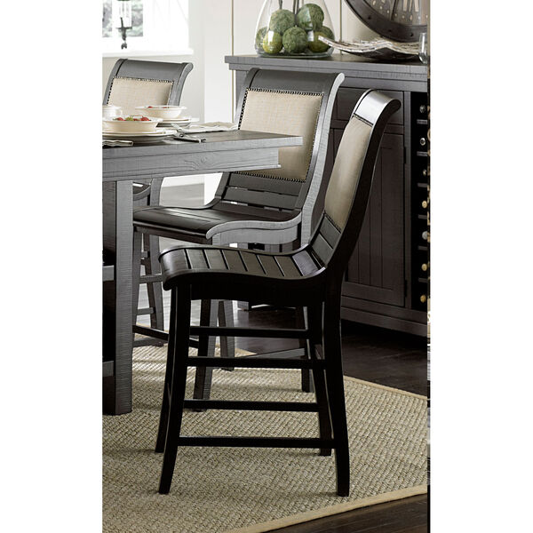 Willow Distressed Black Counter Upholstered Chair, Set of 2, image 3