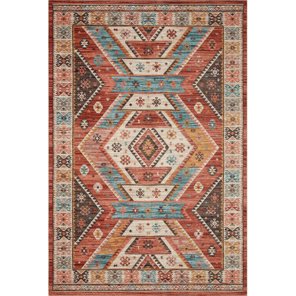 Zion Red Multicolor Rectangular: 2 Ft. 3 In. x 3 Ft. 9 In. Rug, image 1