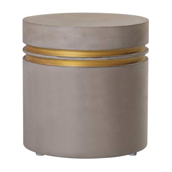Perpetual Joy Slate Gray and Gold Ring Santori Double Ring Accent Short Table, image 3
