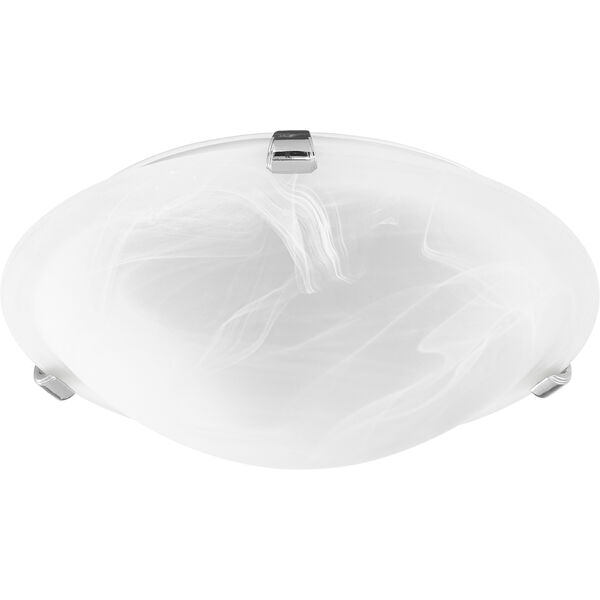 Polished Nickel with Faux Alabaster Two-Light 12-Inch Ceiling Mount, image 1