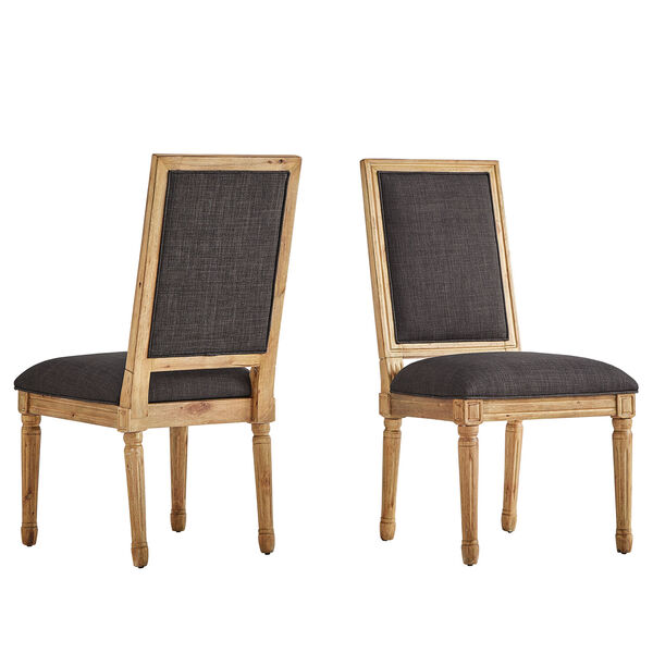 Eliza Dark Grey Linen Wood Side Chair, Set of 2, image 2