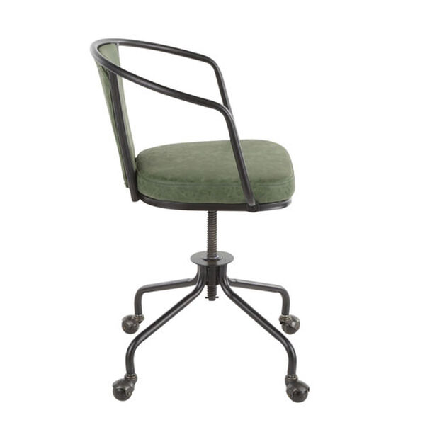 Oregon Black and Green Upholstered Task Chair, image 2