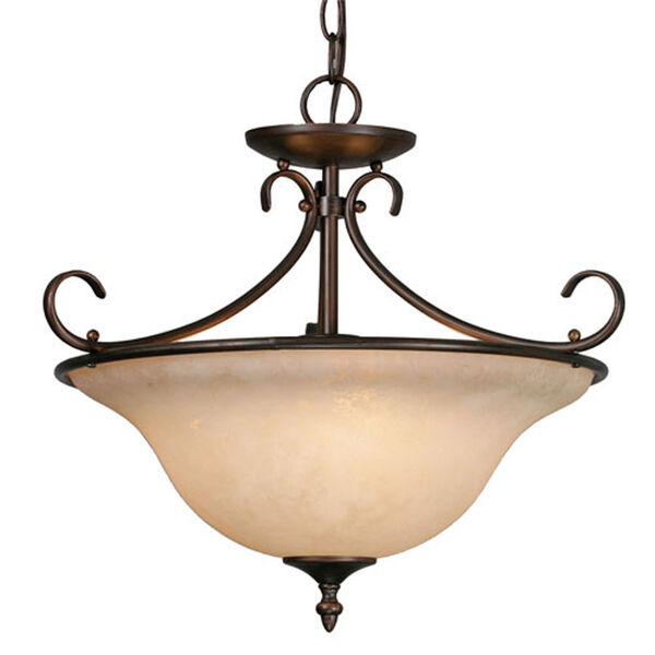 Wellington Rubbed Bronze Convertible Semi-Flush Ceiling Light, image 1