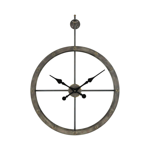 Depeche Wall Grey Iron 24-Inch Clock, image 1