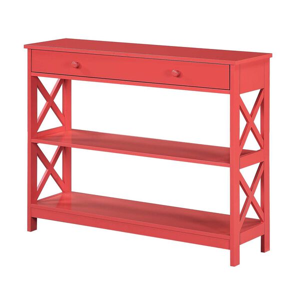 Oxford One Drawer Console Table in Coral, image 1