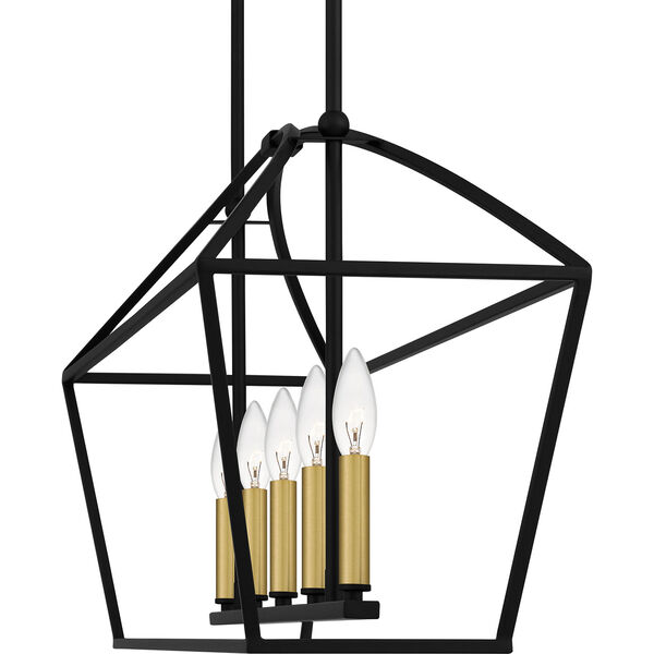 Concho Bay Earth Black and Aged Brass Five-Light Chandelier, image 5