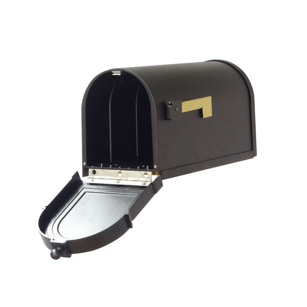 Curbside Black Mailbox with Front Address and Sorrento Front Single Mounting Bracket, image 6