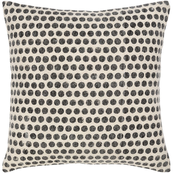 Janya Beige and Black 18-Inch Pillow, image 1
