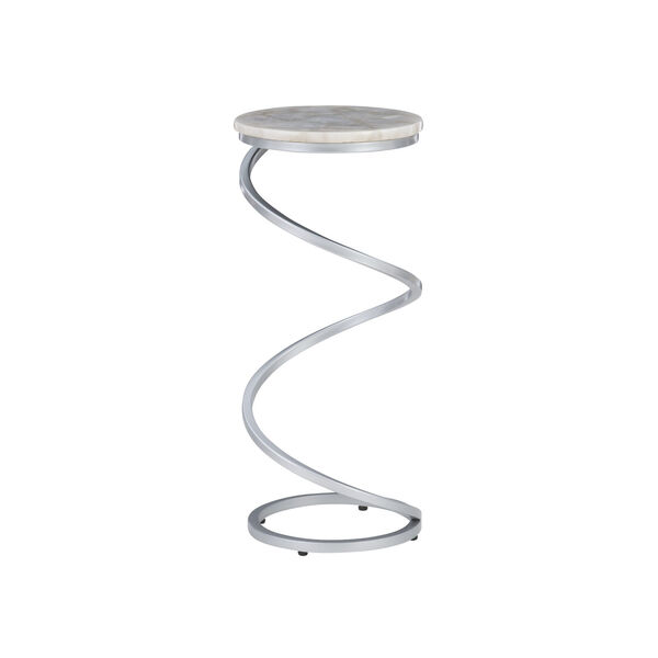 Rian Silver and White Spiral Drink Table, image 5