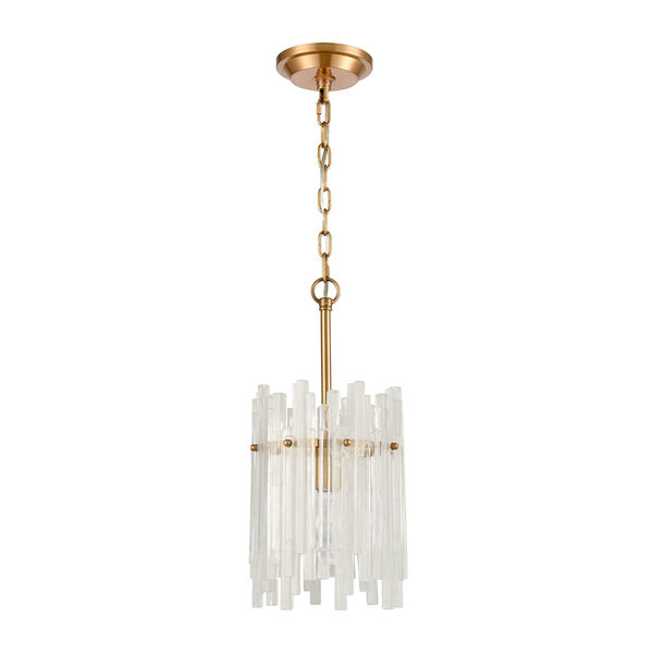 Brinicle Aged Brass and White One-Light Mini Chandelier, image 2