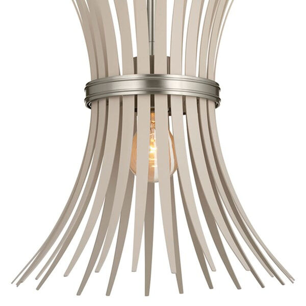 Homestead Greige and Brushed Nickel One-Light Pendant, image 2