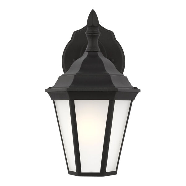 Bakersville Black One-Light Small Outdoor Wall Sconce with Satin Etched Shade, image 1