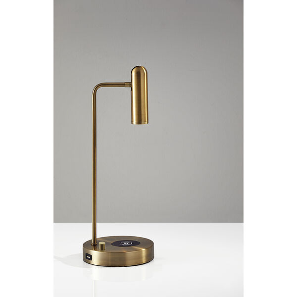 Kaye Antique Brass LED Desk Lamp, image 4