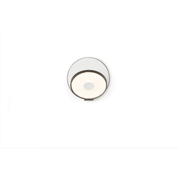 Gravy Metallic Black Matte White LED Plug-In Wall Sconce, image 1