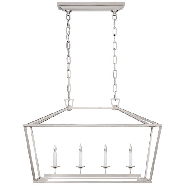 Darlana Small Linear Lantern in Polished Nickel by Chapman and Myers, image 1